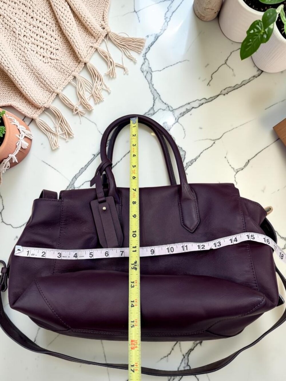 J. Crew NWT Harper Satchel Bag Oxblood Burgundy Top Handle Italian Leather - Picture 3 of 12